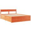 Vidaxl Bed Frame Without Mattress, Waxed Brown, 160X200 Cm, Solid Pine