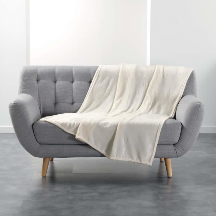 Plaid - Flanou - 125x150cm - 100% Polyester - Douceur Flanelle - Entretien Facile