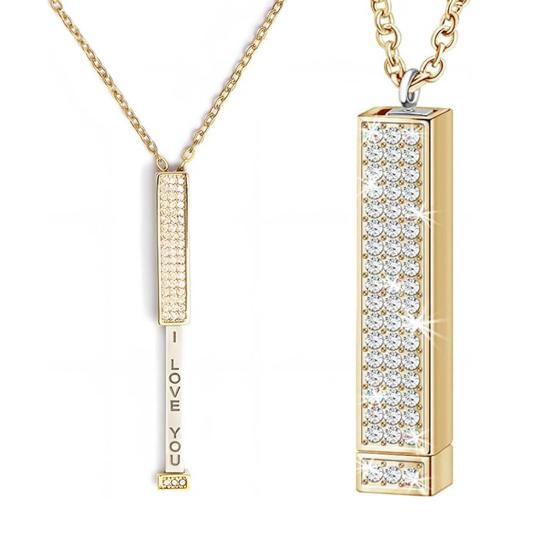 Ich Liebe Dich Versteckte Botschaft Halskette Versteckte Geheime Botschaft Schieber Halskette Verstellbare Länge Einziehbare Stange Halskette