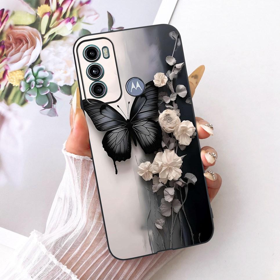 Für Motorola Moto G40 Fusion / Moto G60 Handyhülle Schleifenmuster Bunt Schmetterling Blume Rückseite Weiche Matte Silikonhülle
