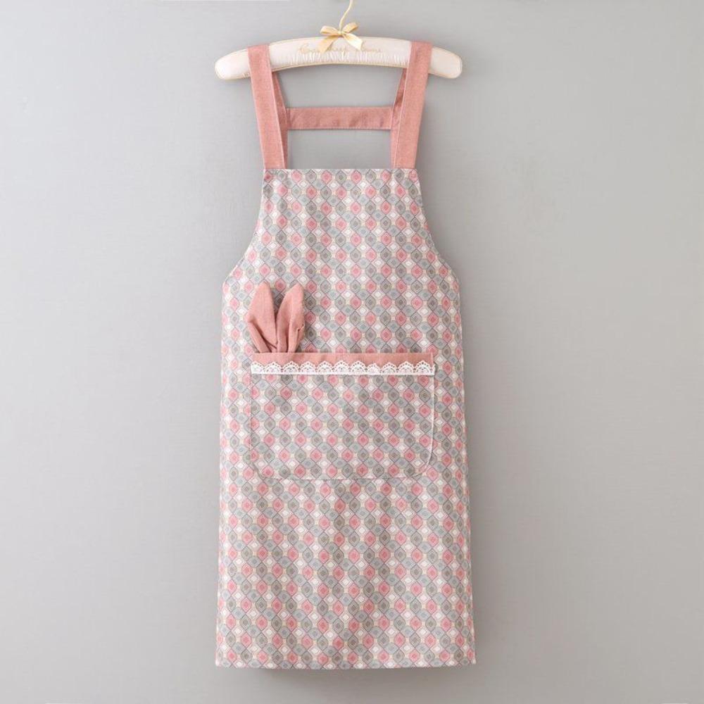 Canvas Baking Overalls Rabbit-ear Pattern Household Apron Fashion Cooking Apron  Kitchen