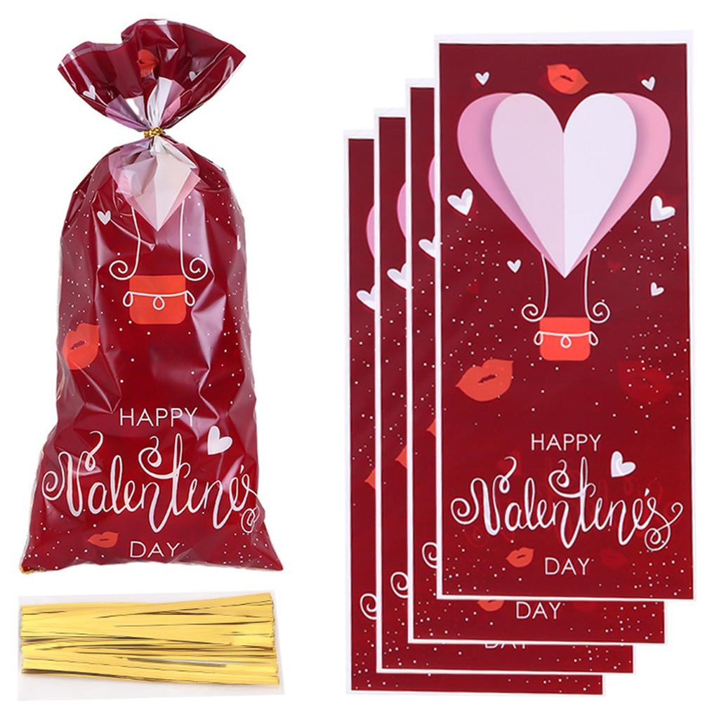 New Valentine's Day Candy Bag Love Pattern OPP Four-color Mix