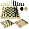 1 Set Children'S Puzzle Toys 3 In 1 Chess Board Folding Wooden Portable Chess Game Board For Adults