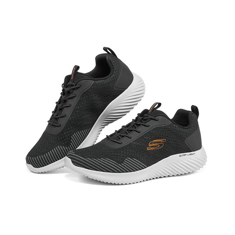 Skechers Bounder Fabric Comfortable Versatile Low-Top Casual Shoes Men Sneakers Black 232377-BLK