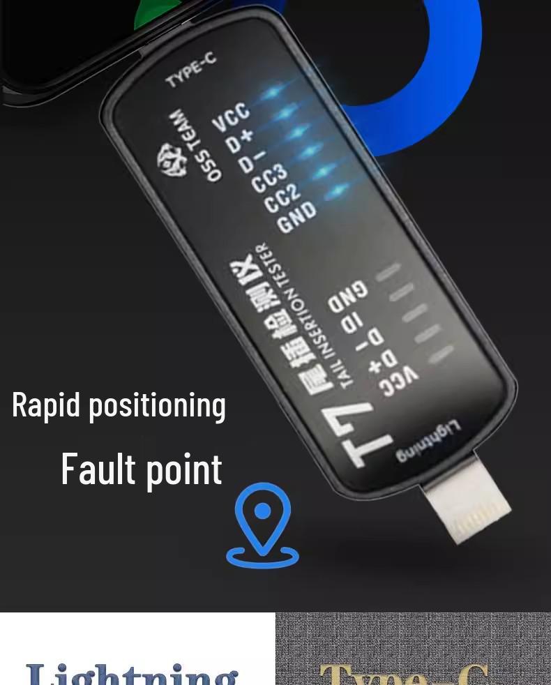 Universal Mobile Tail Plug Tester: Android & Apple Compatibility, No Disassembly Required