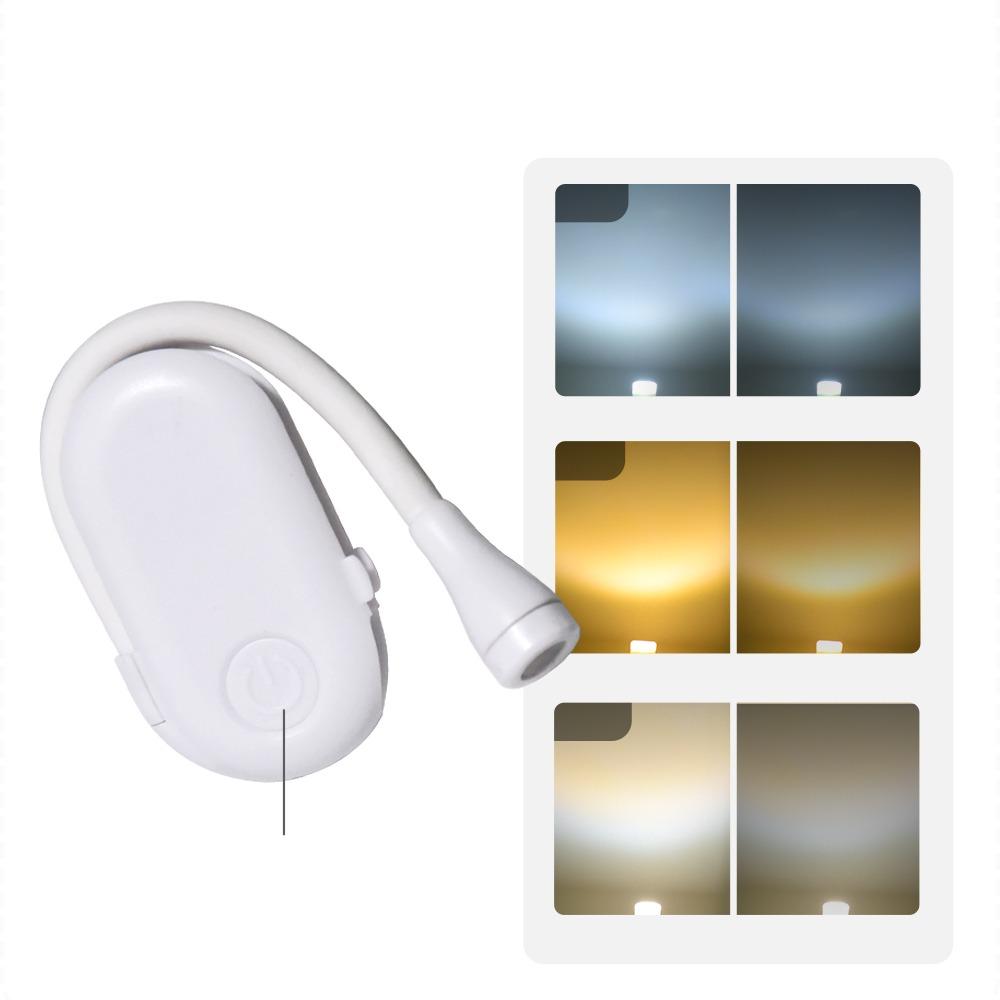 Study Rechargeable Travel Book Night Light Bedroom Desk Lamp Clip-On