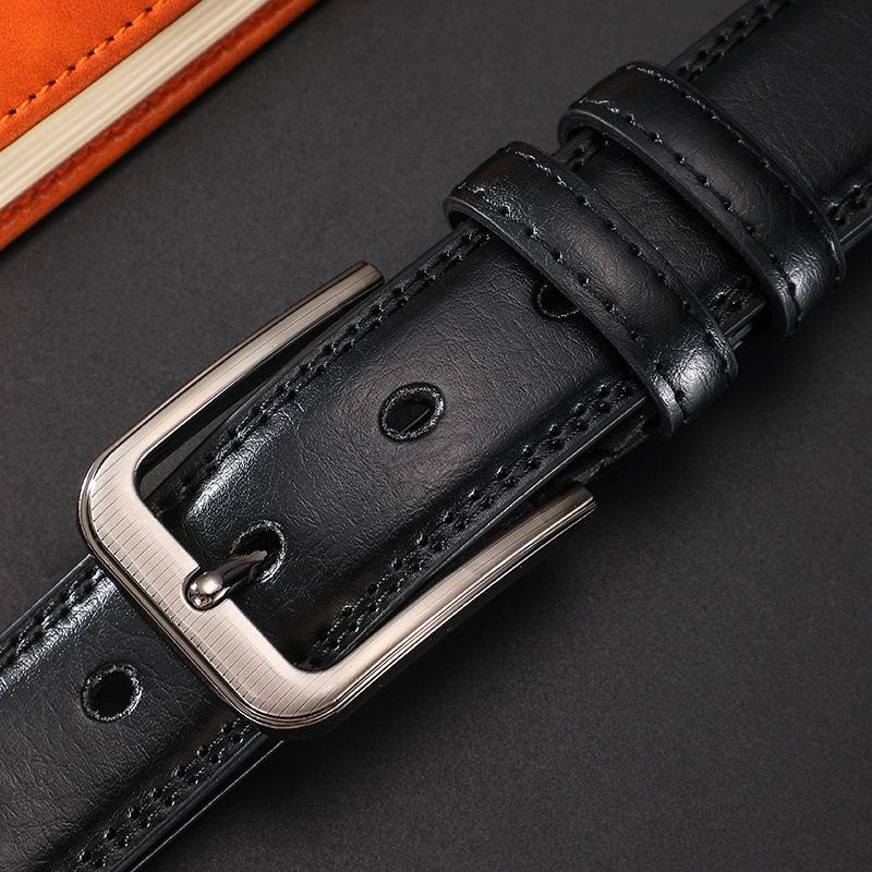 Belt Men'S Blue Simple Pin Buckle Belt Medium Business High-End Casual Belt Men'S