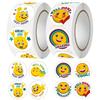 500 stuks/rol Cartoon Grappige Glimlach Gezichtsuitdrukking Beloningsstickers 8 Ontwerpen 2,5 cm/1,0 inch Rond Voor PC Pad Koelkast Cadeau Diy Decor