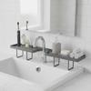 No-Drill Faucet Sink Shelf Large Capacity Faucet Drain Organizer  Mirror Front