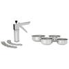 Edelstahl Küchenpresse/Nudel-/Murukku-Maker & Edelstahl Urli-Set (4 Stück, 800ml, 1100ml, 1400ml und 1800ml) Combo
