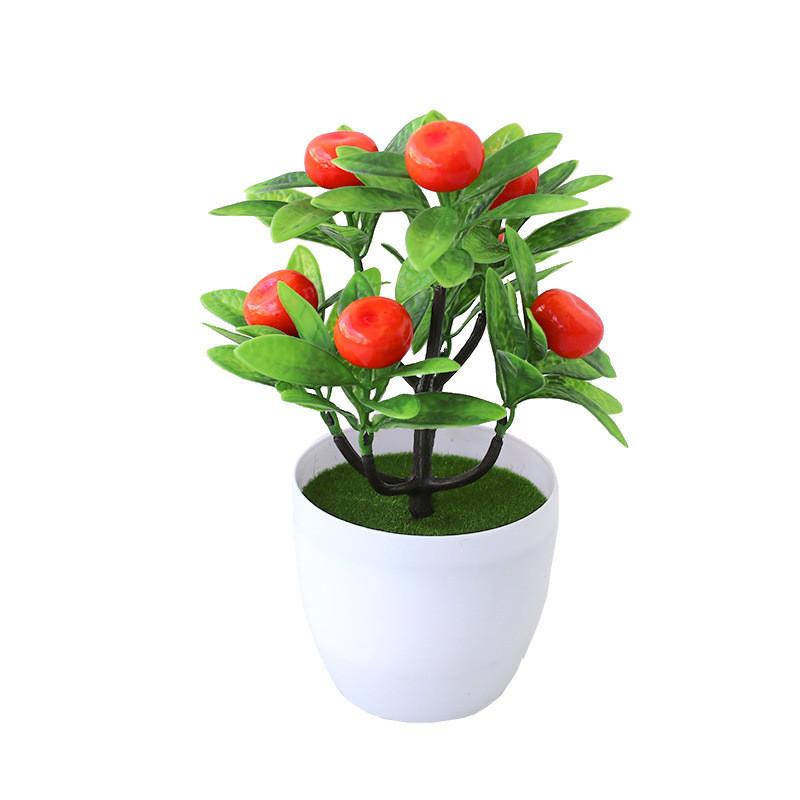 Lemon Simulated Plastic Peach Strawberry Fruit Tree Potted Artificial