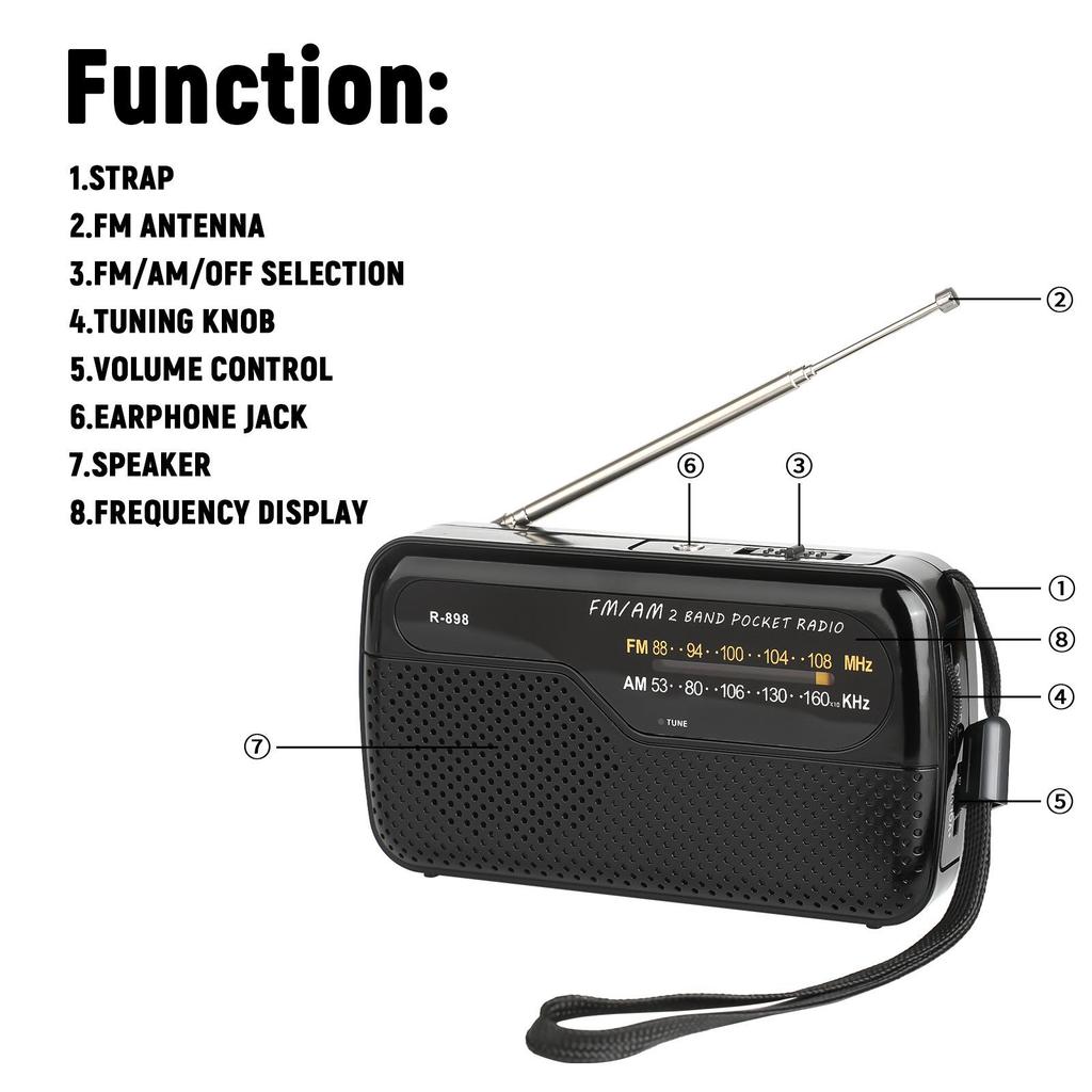 Compact FM/AM Portable Outdoor Radio