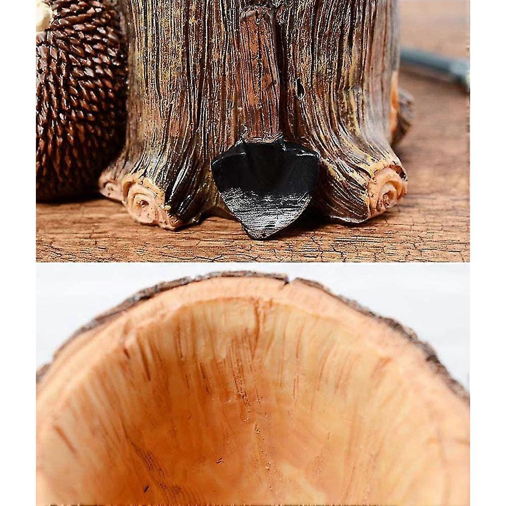 Cute Hedgehog Desk Pen Pencil Pot Holder Toothbrush Holder Resin Desktop Organizer Container