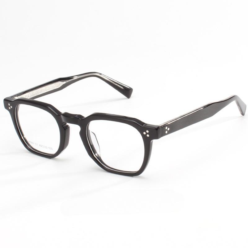 Acetate square Glasses Frame Men Transparent Grey Optical Eyeglasses for Women clear Lens TR90 High Quality Korean