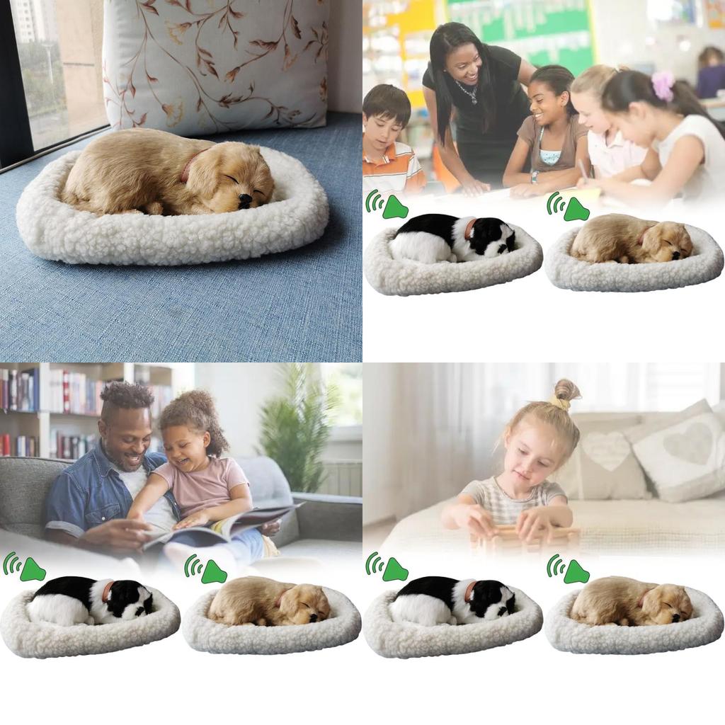 Breathing Faux Fur Dog Figurine Modern Home Decor With Soft Material For Photography Props
