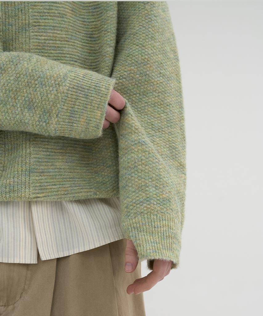 KNOUUN Hairy Melange Knit (Forest Green)
