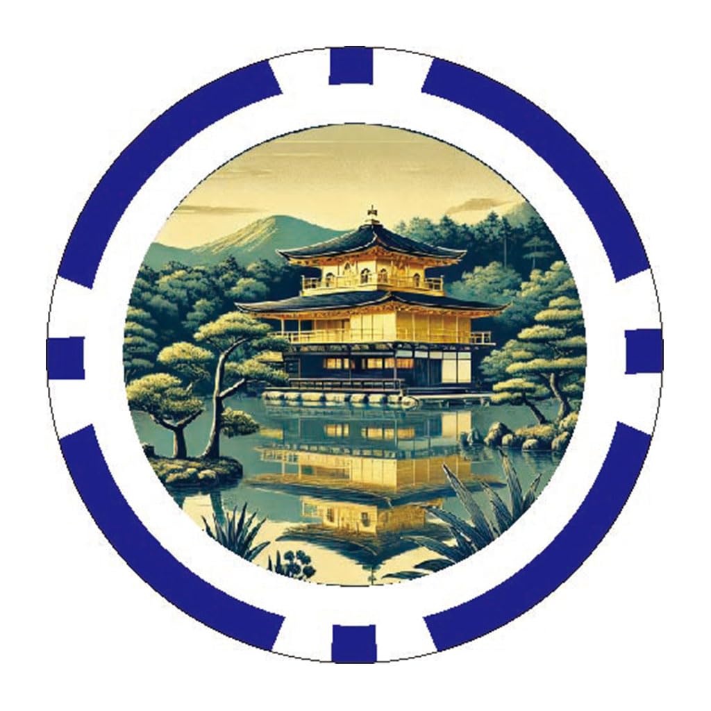 Poker Chip Japanese Landscape Marker Kinkakuji Temple (110)