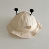 Cute Cartoon Baby Bucket Hat Summer Wide-brim Fisherman Cap for Toddler Boy Girl Solid Color Kawaii Kids Panama Sun Hats