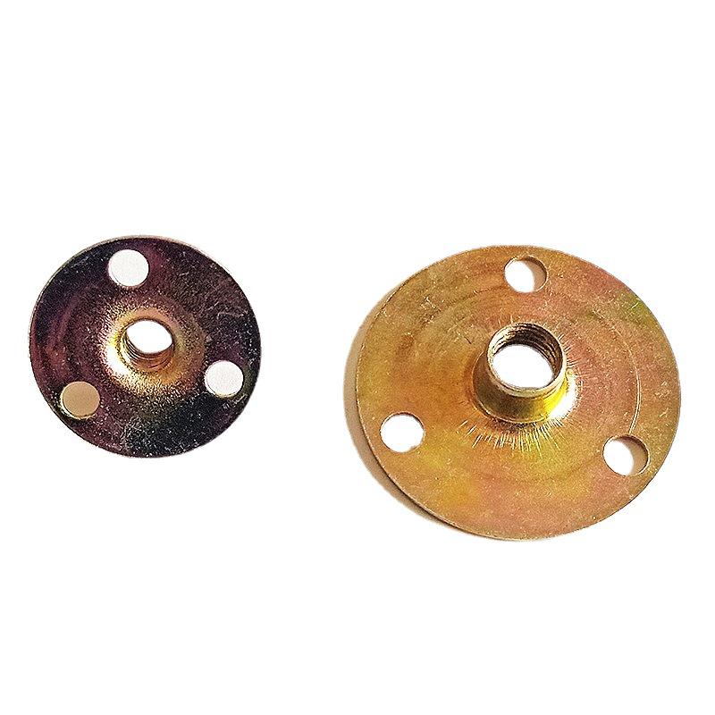 Triple-Hole Metric Iron Plate Nut (M6/M8/M10) Furniture Connector with Double-Ended Thread