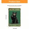 Vintage Metal Wall Poster Work Hard Stay Positive Decor for Office Home