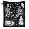 Washable Velvet Throw Blanket Halloween DIY Coloring Blanket, with Ghost Patterns, Color Your Cozy Bed for Creative Adults Own And Kids, Home