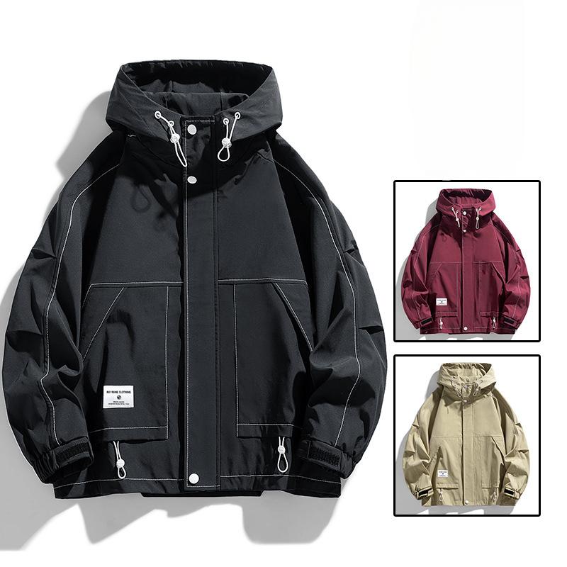 Men's Large Size Loose Mountain Outdoor Tooling Hooded Jacket Men's Spring and Autumn Jacket