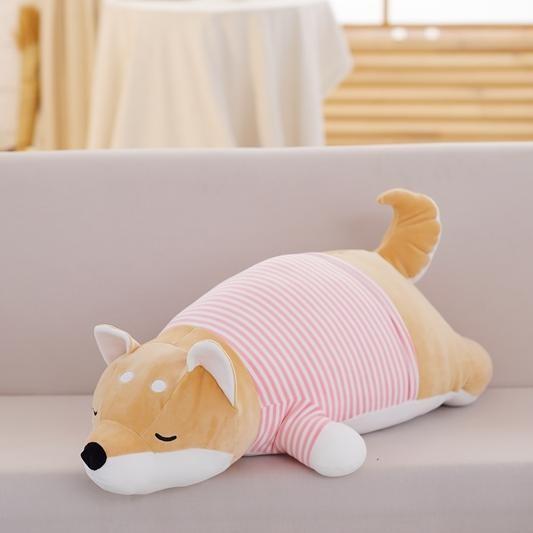 

Inu Shiba Plush Toy Cartoon Soft Filled Doll Long Pillow Children Holiday Gift 70cm розовый