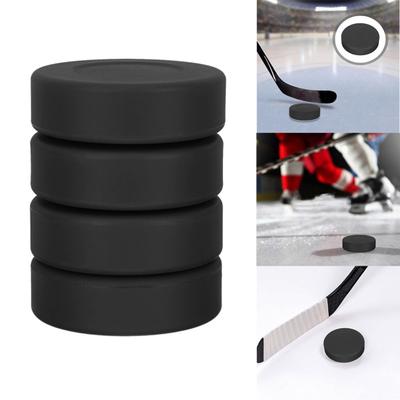 Disco da hockey su ghiaccio da 1/2/4 pezzi per la pratica e l'allenamento classico Disco nero opaco per uso interno Disco standard per sport da hockey professionale per bambini