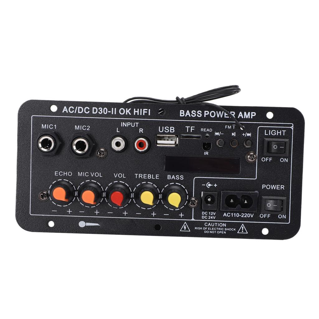 Audio Amplifier Board Bluetooth Power Amplifier Board with Digital Display MIC Input for Home Karaoke