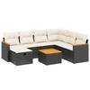VidaXL Salon de Jardin avec Coussins 8 pcs, Canapés de Terrasse, Ensemble de Meubles de Patio, Mobilier d'Extérieur, Noir 3265333