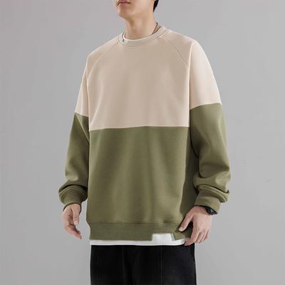 Sweatshirts for Men In Spring and Autumn New Loose Tops for Teenagers Handsome Long-sleeved Splicing Fake Two-piece Couple Coats