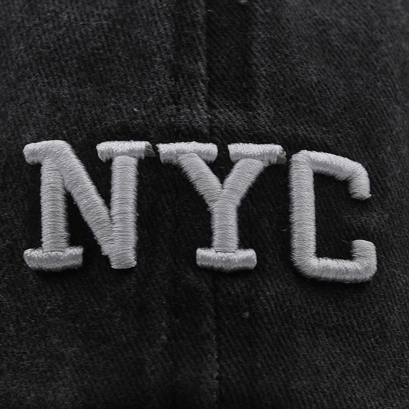 Summer New Embroidered NYC Personalized Baseball Cap Men and Women Tide with Washed Denim Retro Fashion Cap