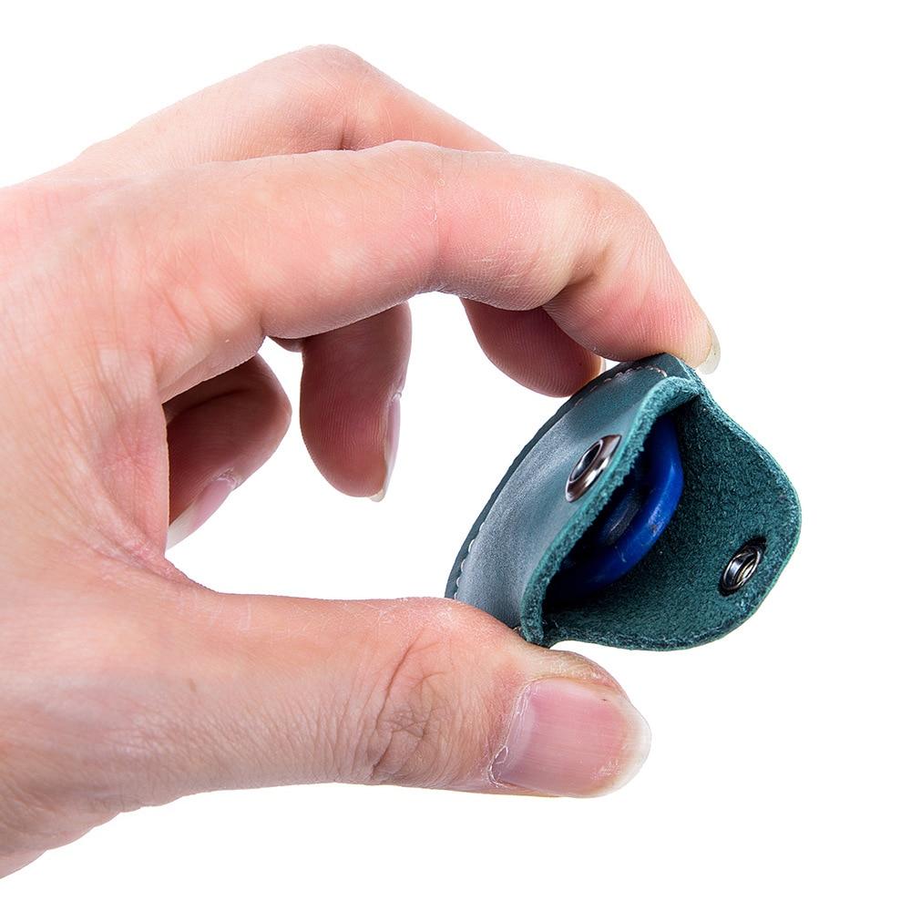 Cow Leather Card Holder Keychain Key Ring Door Lock Access Tags ID Card Case Keychain Access Card Bag Key Tag Ring