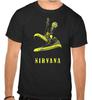 Nirvana Kurt Cobain Rock Music Black 100% Cotton T-shirt Mens Tees Top -1144-