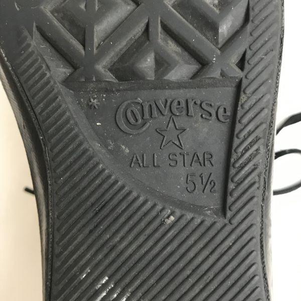 CONVERSE Leather High Top Sneakers Black US5.5 Unisex Vintage Style(USED)