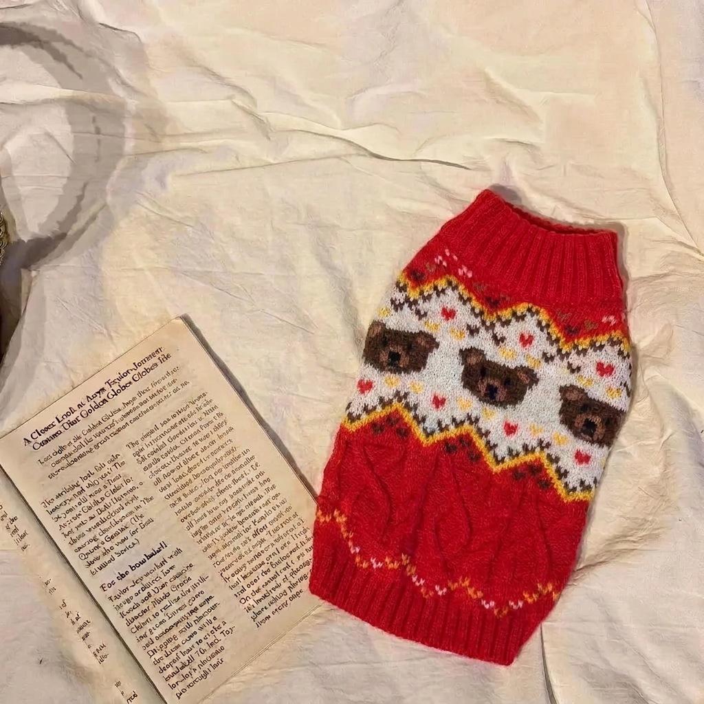 Gemütlicher gestreifter Kunstmink-Pullover für kleine/mittelgroße Hunde & Katzen - Herbst/Winter Haustierbekleidung
