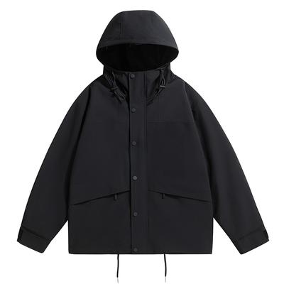 Gabardina para hombre Primavera y Otoño Nueva Tendencia Estilo Hong Kong Casual Versátil con Capucha Cortavientos Transpirable Chaqueta Ropa de Hombre