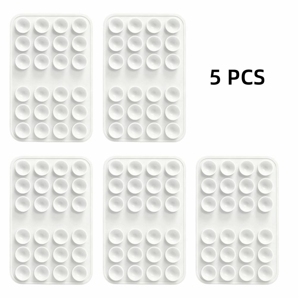 5pcs Square Phone Holder Mat Silicone Anti-Slip Phone Mount New Suction Cup Phone Holder Wall Mount