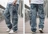 Solid Denim Cargo Plus Loose Wide Straight Baggy Hip Street Unique CW898 Size D.IIZOO Men's Pants, Size, Fit, Leg, Fit, Pants, Hop, Style, Fashion,