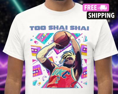 SGA Shirt Retro OKC Thunder Shirt Shai Gilgeous Alexander Shirt 80s Style Shirt Unisex T-Shirt