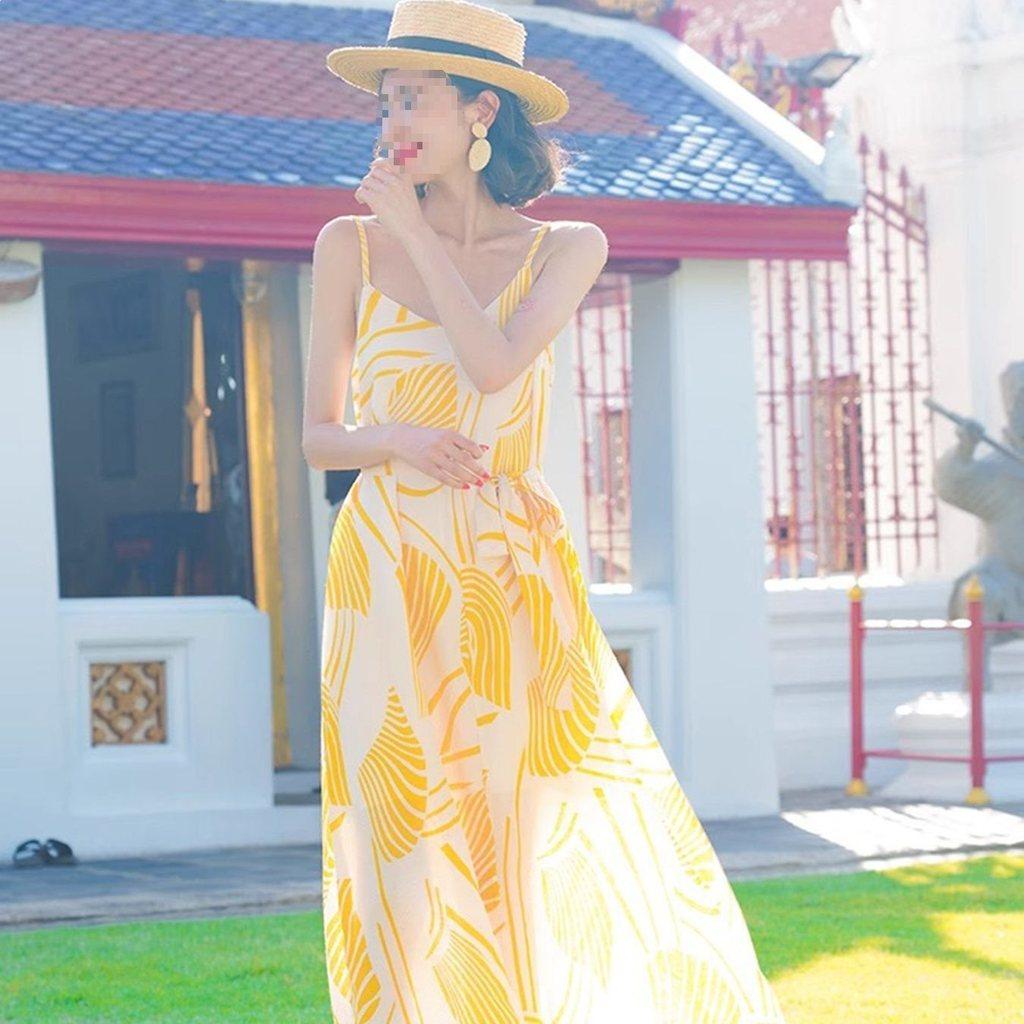 Beach Vacation Maxi Dress With Knit Fabric For Summer Travel And Slim Fit Comfort