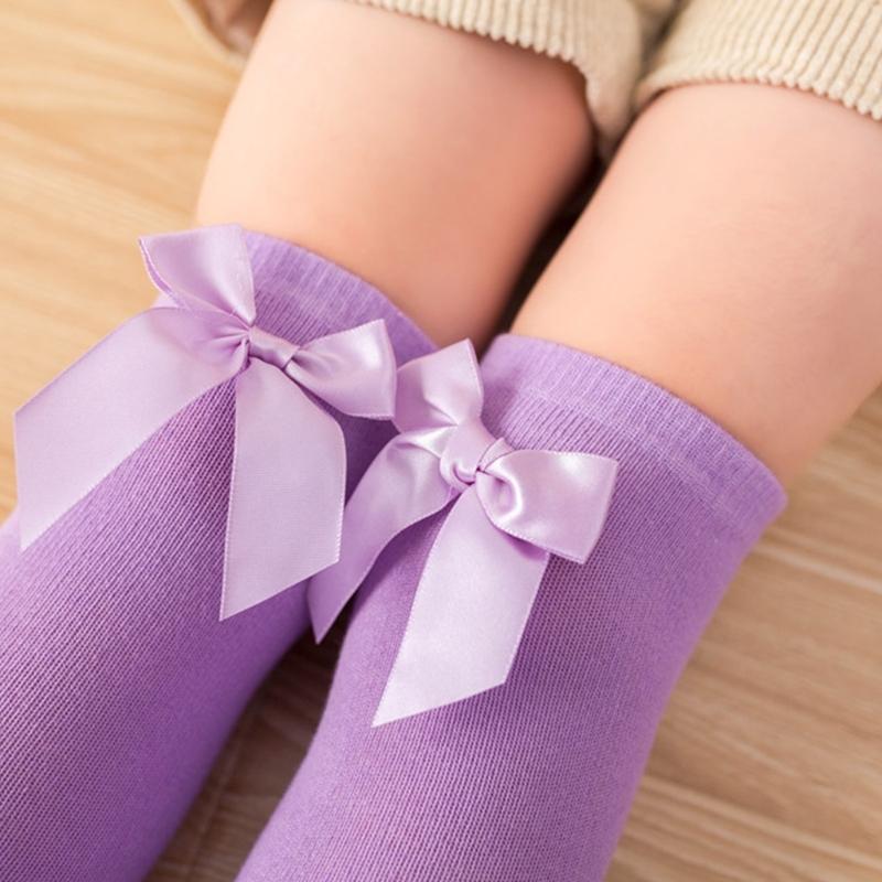 Breathable Stockings Cotton Heelless Socks With Bowknot Detail Comfort For Kids Party Occasion And Daily Use