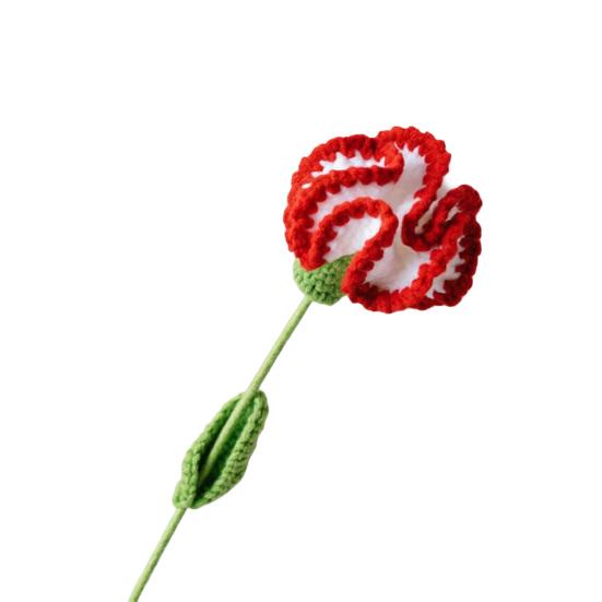 

Handmade Simulated Carnations Hand-crocheted Wool Flowers Long-lasting Never Wither DIY Bouquet for Mother s Day Teacher s Day