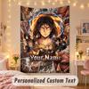 Custom Personalized Tapestry,Attack on Titan Print Custom Name Text Wall Art Hanging for Bedroom
