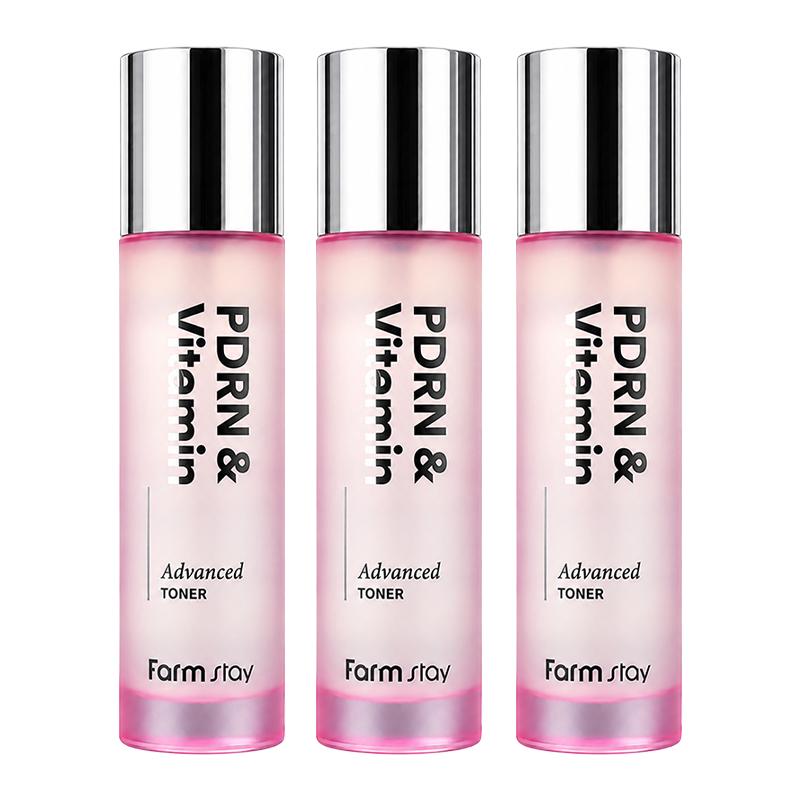 farm stay PDRN & Vitamin Advanced Toner 120ml + Emulsion 100ml (7 options)