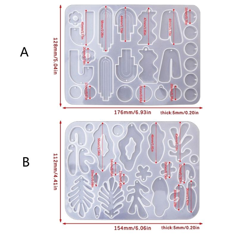 3D Irregular Silicone Molds Jewelry Casting Molds Epoxy Resin Pendant Mould for DIY Earrings, Jewelry, Keychain, Crafts