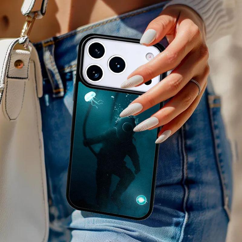Diver Diving Phone Case For iPhone 17 Air 14 15 13 12 Max Cover For Apple 14 15 16 16e 11 Pro Max Plus