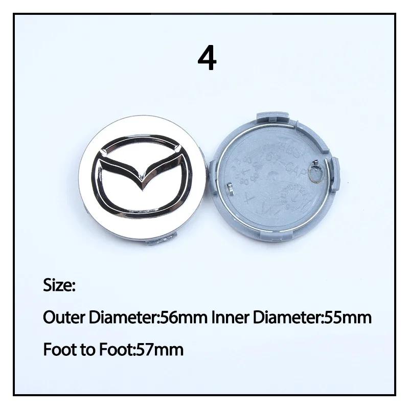 52mm 56mm Car Wheel Center Hub Covers for Mazda Atenza MX3 CX5 2 3 6 323 626 RX8 CX3 RX7 Protege Axela Speed 6
