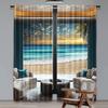 2Pcs Fantasy Scenery Curtain Abstract Seascape Ocean Horizon With Oriental Detailed Room Curtain For Bedroom Living Room And