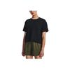 Under Armour Motion Solid Crew Neck Short Sleeve T-Shirt Women Tops Black 1379178-001